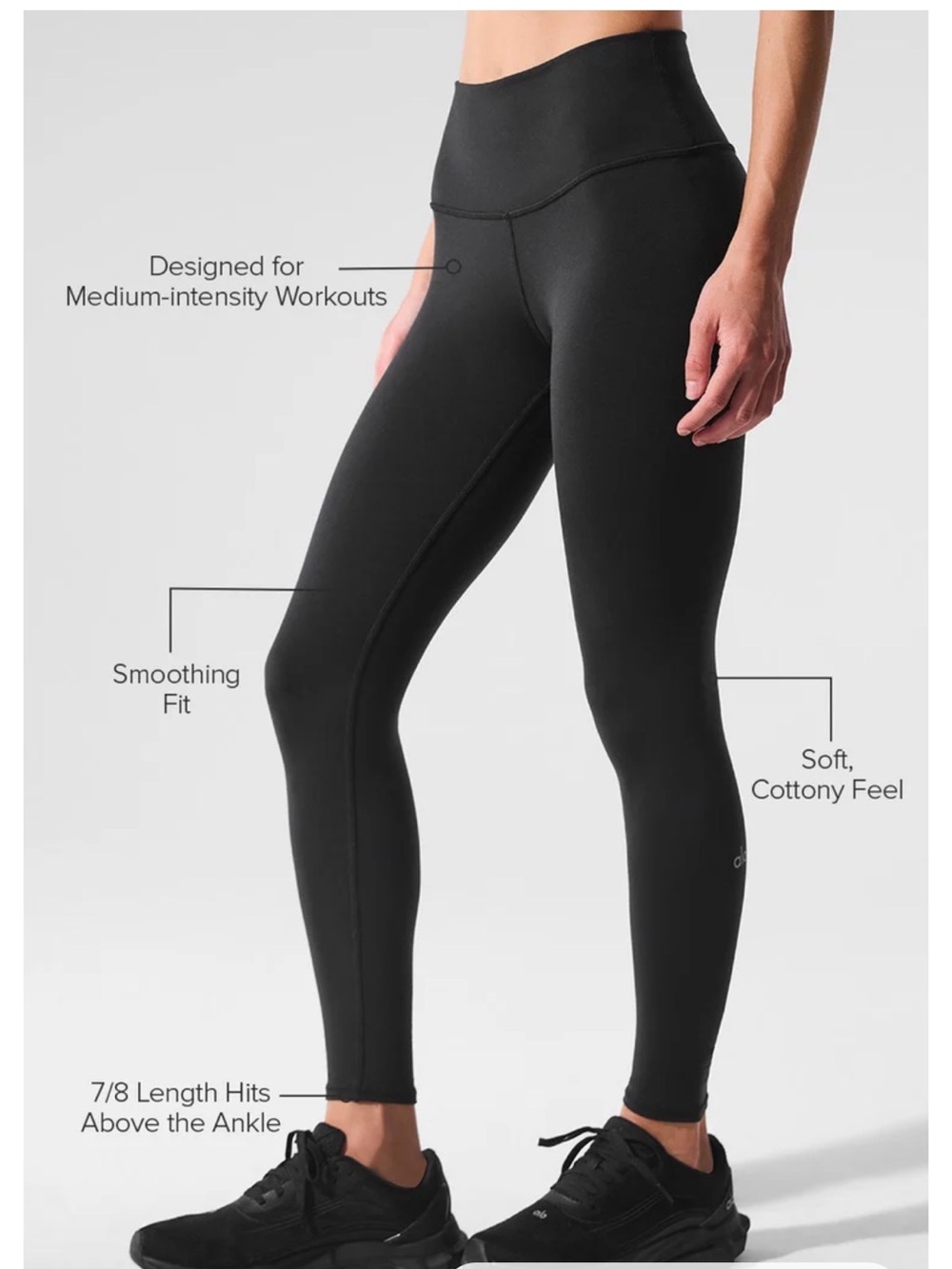 ALO Yoga Black- 7/8 High-Waist Airbrush Legging